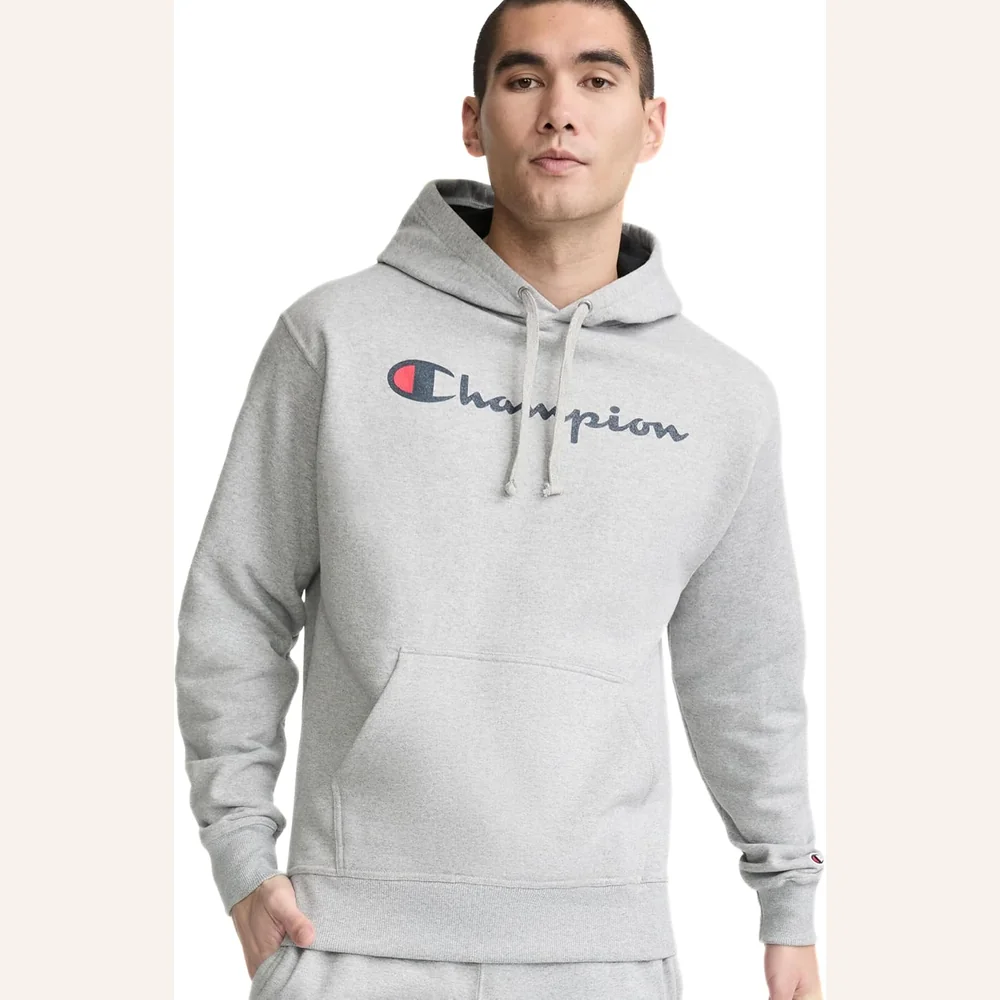 Champion men's script logo fleece hoodie product photo