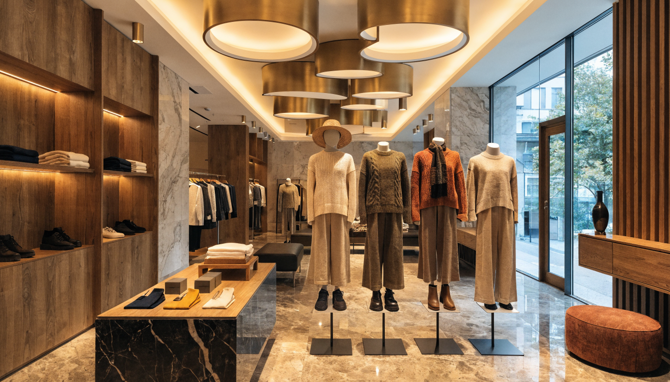 ShopNational Clothing premium fashion collection displayed in modern boutique setting